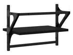Prateleira|vidaxl Prateleiras de parede com barras 2 pcs 40x25x30 cm Preto
