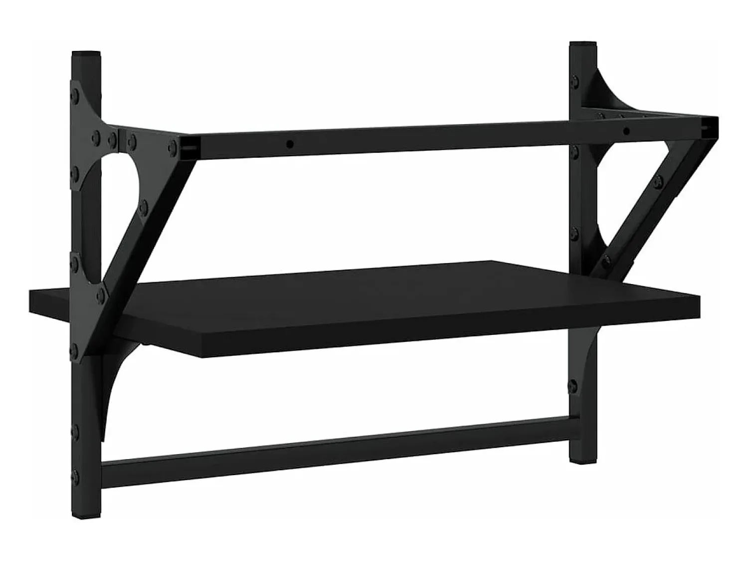 Prateleira|vidaxl Prateleiras de parede com barras 2 pcs 40x25x30 cm Preto