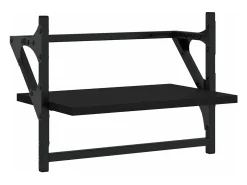 Prateleira|vidaxl Prateleiras de parede com barras 2 pcs 40x25x30 cm Preto