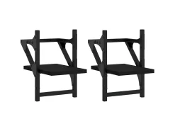 Online Prateleiras de parede com barras 2 pcs 20x25x30 cm PT378278 Preto