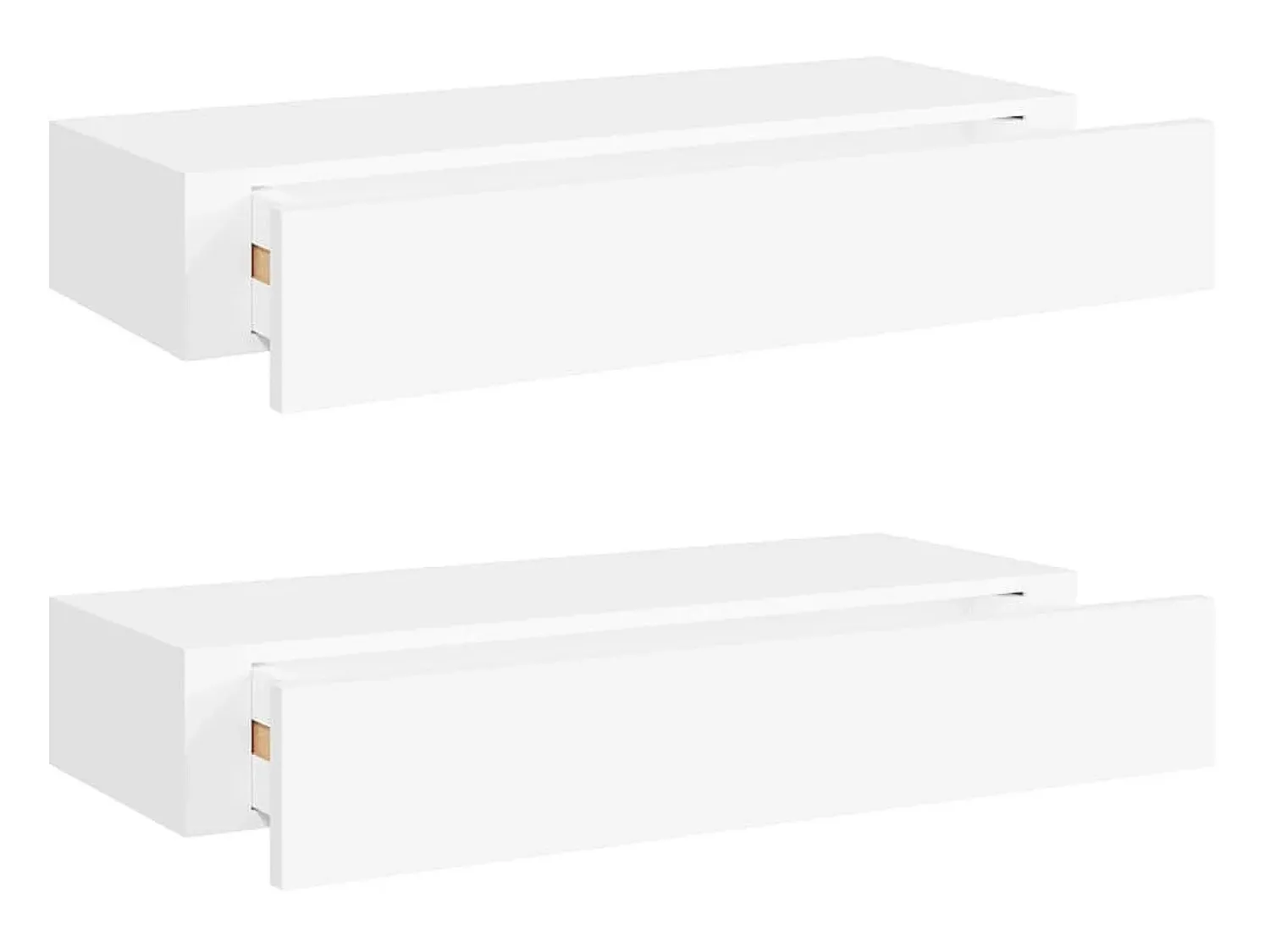 Prateleira| Prateleiras de parede com gavetas 2pcs MDF 60x23,5x10 cm PT594279 Branco