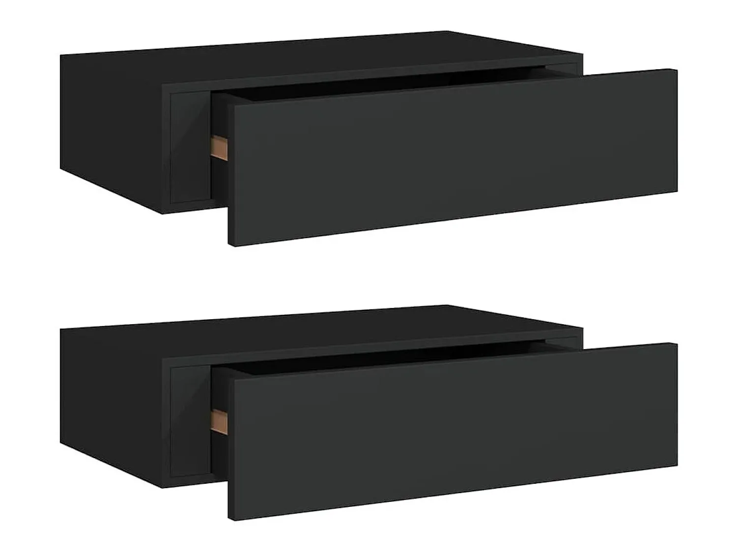 Online vidaxl Prateleiras de parede com gavetas 2 pcs MDF 40x23,5x10 cm Preto