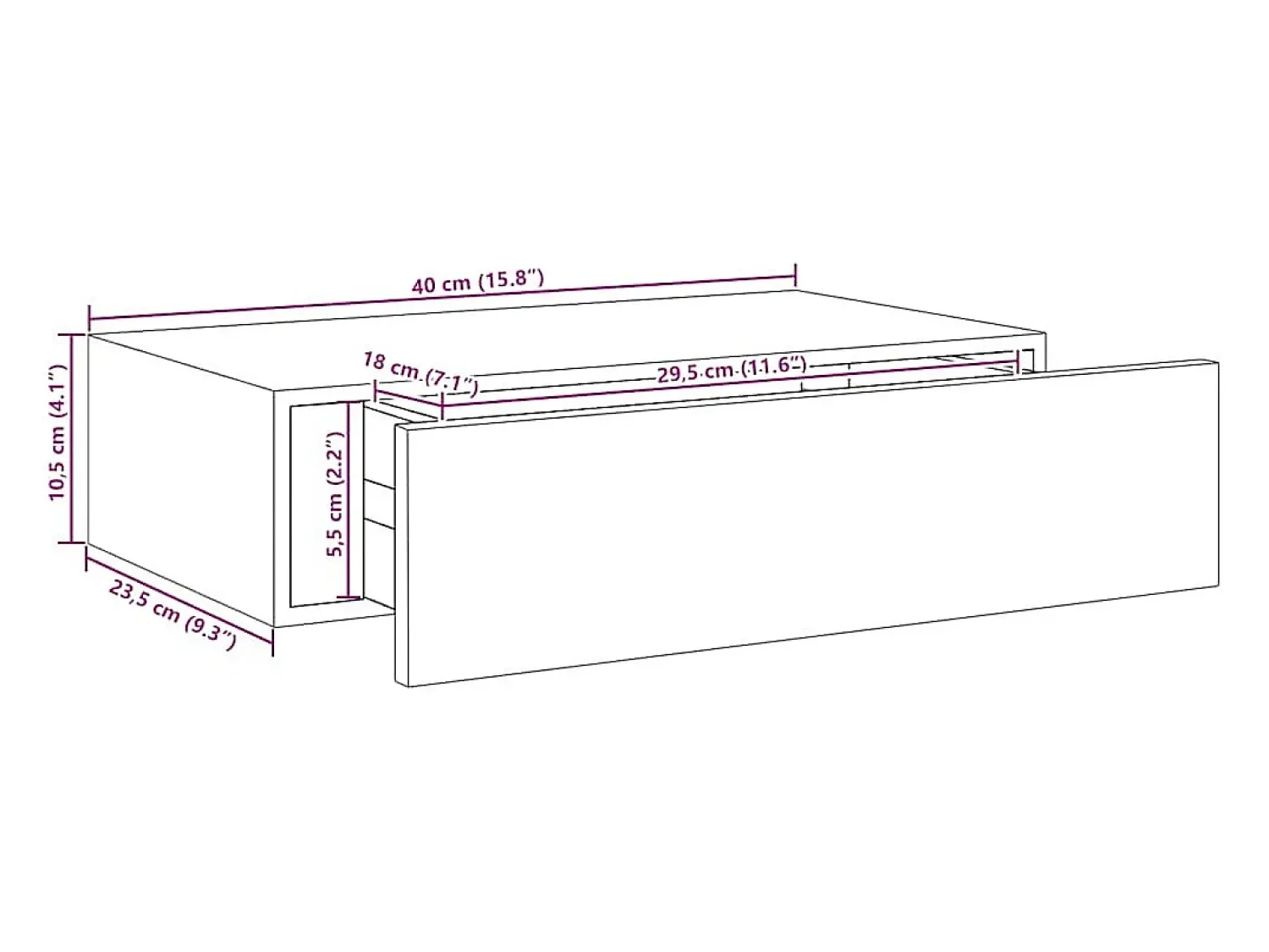 Online vidaxl Prateleiras de parede com gavetas 2 pcs MDF 40x23,5x10 cm Preto