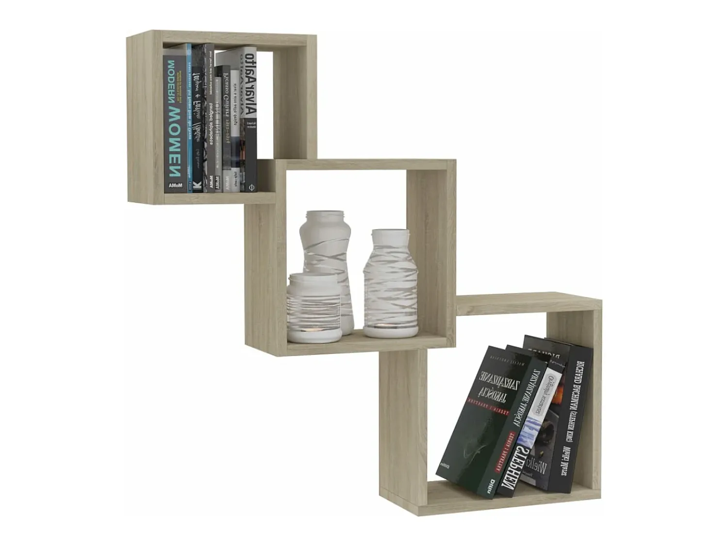 Prateleira| Prateleiras de parede cubos 68x15x68cm contraplacado carvalho PT216898 Castanho