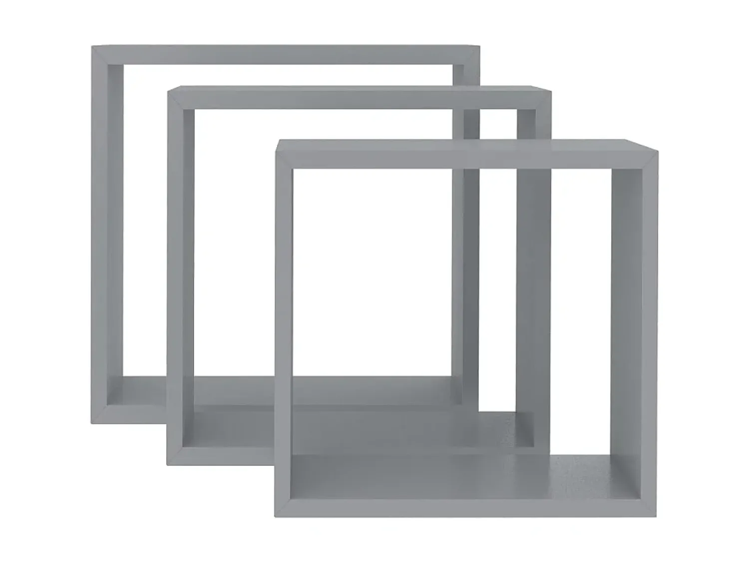 Discount Prateleiras de parede em forma de cubo 3 pcs MDF PT693403 Cinzento
