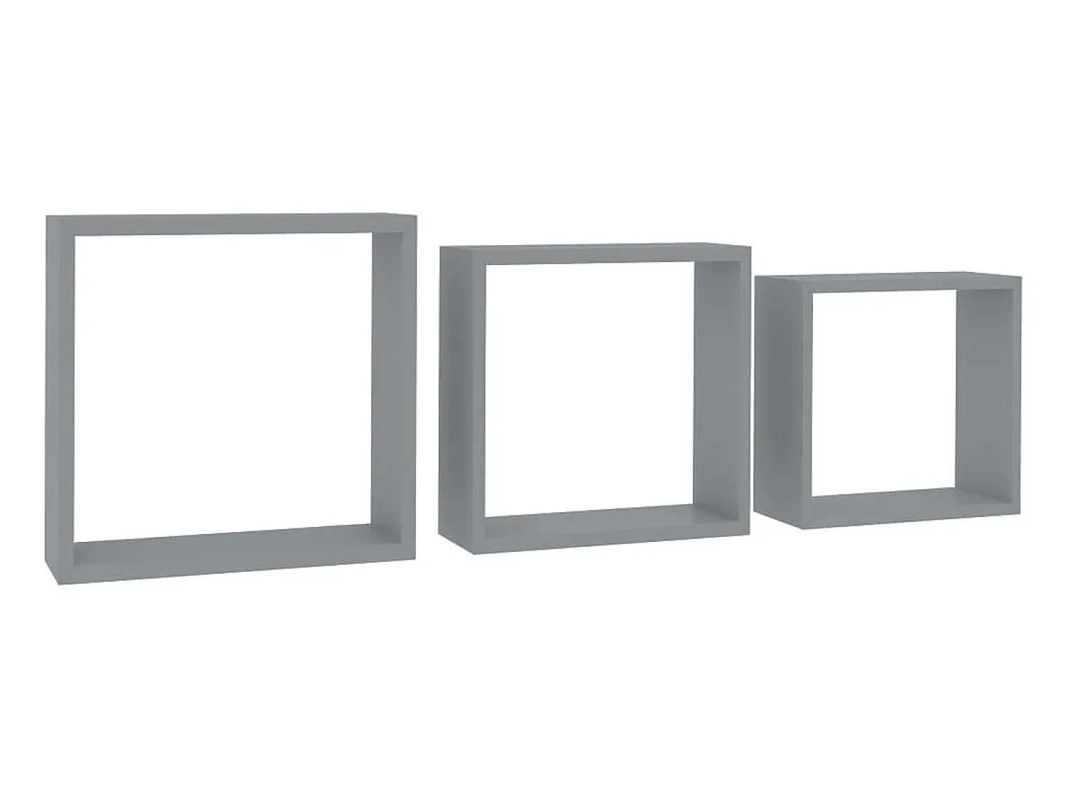 Discount Prateleiras de parede em forma de cubo 3 pcs MDF PT693403 Cinzento
