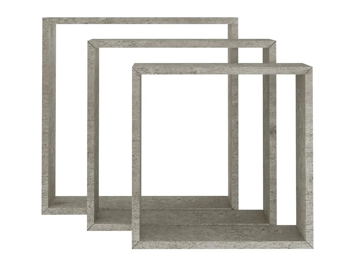 Prateleira* Prateleiras de parede em forma de cubo 3 pcs cimento PT386891 Cinzento