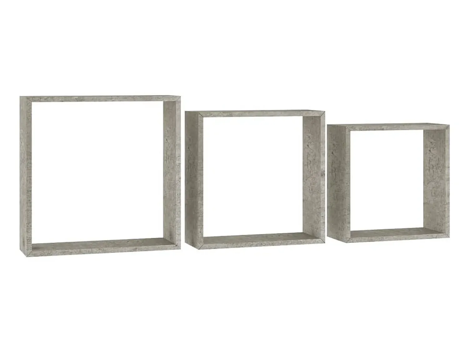Prateleira* Prateleiras de parede em forma de cubo 3 pcs cimento PT386891 Cinzento