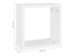 vidaxl Prateleiras de parede em forma de cubo 6 pcs 30x15x30cm^ Prateleira