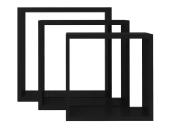 Clearance Prateleiras de parede em forma de cubo 3 pcs MDF PT667185 Preto