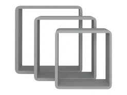 Prateleira* Prateleiras de parede em forma de cubo 3 pcs MDF PT771694 Cinzento