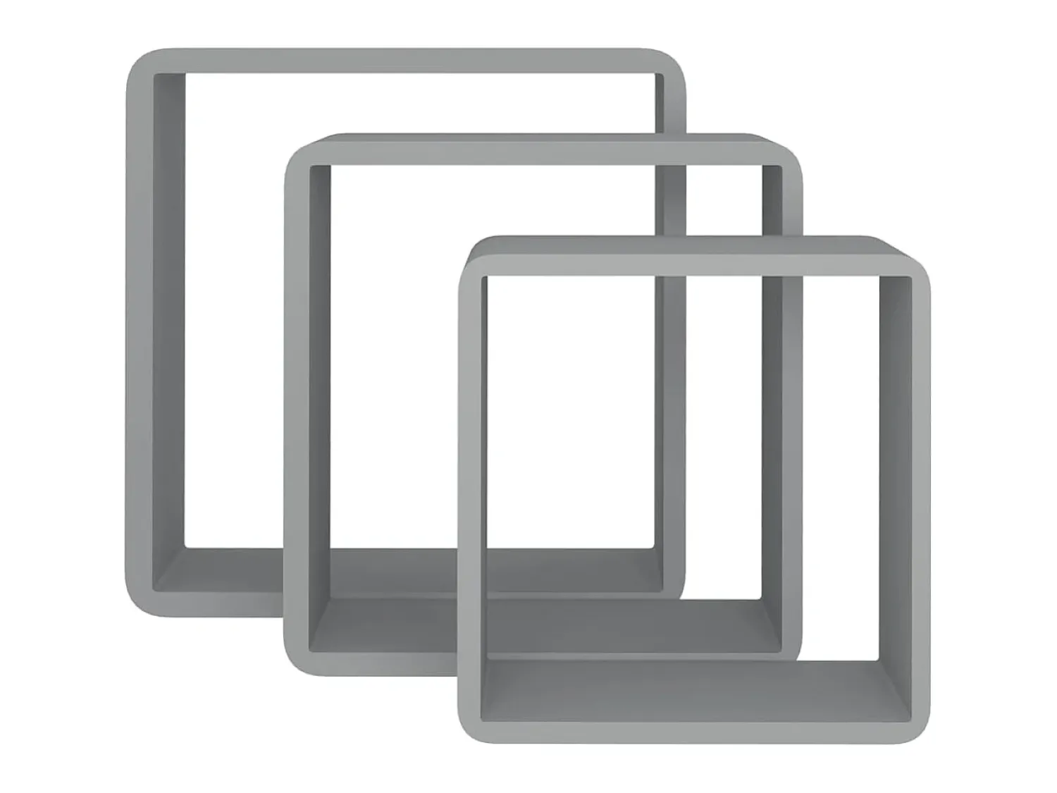 Prateleira* Prateleiras de parede em forma de cubo 3 pcs MDF PT771694 Cinzento