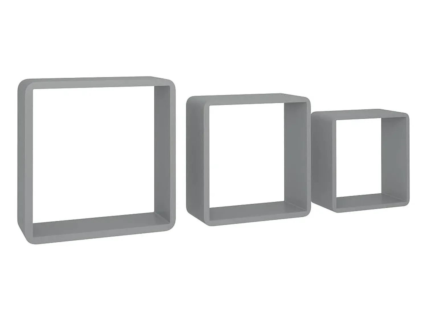 Prateleira* Prateleiras de parede em forma de cubo 3 pcs MDF PT771694 Cinzento