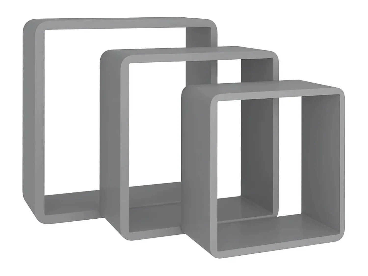 Prateleira* Prateleiras de parede em forma de cubo 3 pcs MDF PT771694 Cinzento