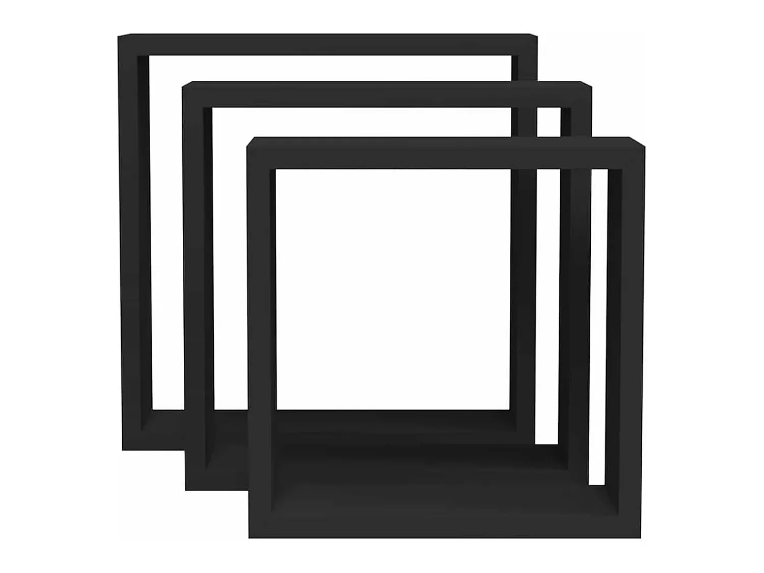 Prateleira|vidaxl Prateleiras de parede em forma de cubo 3 pcs MDF Preto