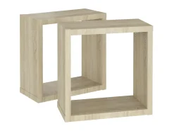 New Prateleiras de parede em forma de cubo 2 pcs 30x15x30cm sonoma PT327900 Castanho