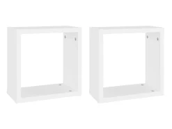 Prateleira* Prateleiras de parede em forma de cubo 2 pcs 30x15x30cm PT515547 Branco