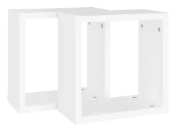 Prateleira* Prateleiras de parede em forma de cubo 2 pcs 30x15x30cm PT515547 Branco