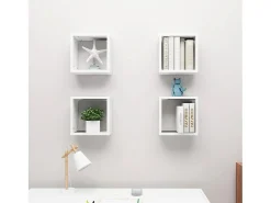 New Prateleiras de parede em forma de cubo 4 pcs 30x15x30cm PT877943 Branco