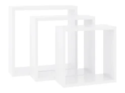 Prateleiras de parede em forma de cubo 3 pcs MDF PT391577^ Prateleira