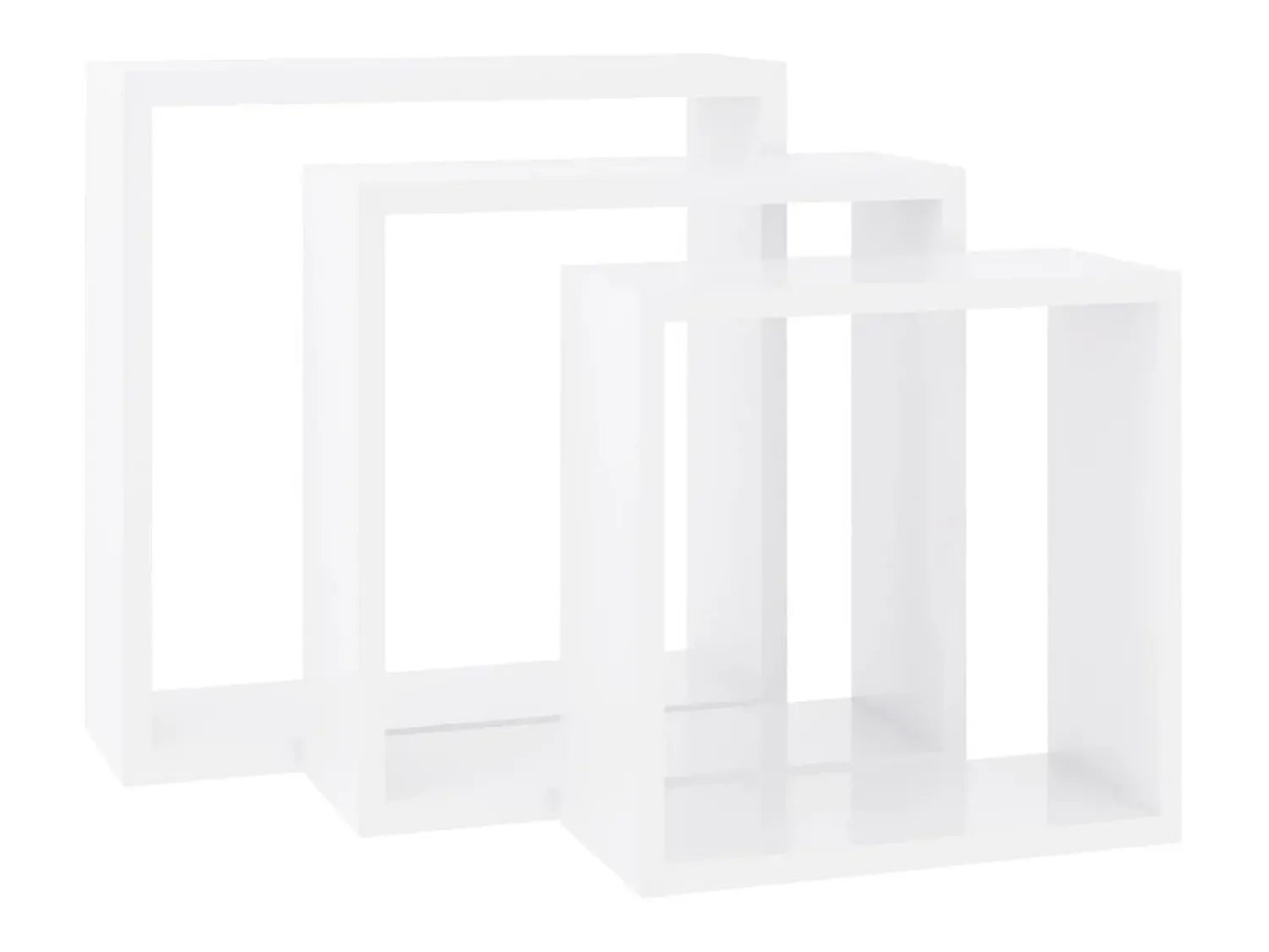 Prateleiras de parede em forma de cubo 3 pcs MDF PT391577^ Prateleira