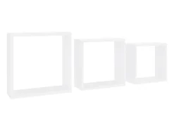 Prateleiras de parede em forma de cubo 3 pcs MDF PT391577^ Prateleira