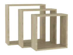 Prateleira* Prateleiras de parede forma de cubo 3pcs cm cor carvalho sonoma PT731116 Castanho