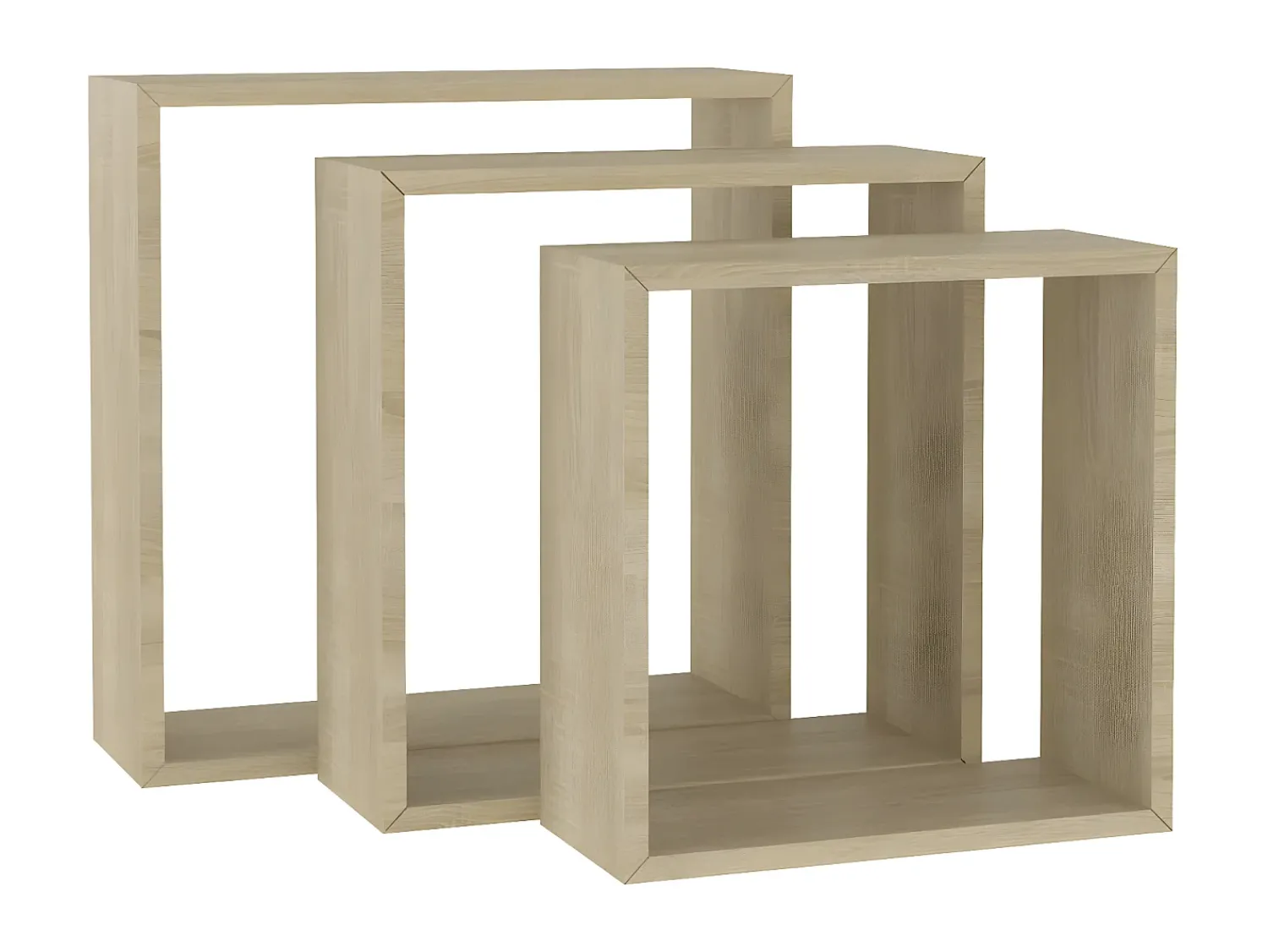 Prateleira* Prateleiras de parede forma de cubo 3pcs cm cor carvalho sonoma PT731116 Castanho