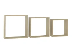 Prateleira* Prateleiras de parede forma de cubo 3pcs cm cor carvalho sonoma PT731116 Castanho