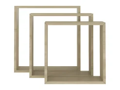 Prateleira* Prateleiras de parede forma de cubo 3pcs cm cor carvalho sonoma PT731116 Castanho