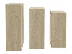 Outlet vidaxl Prateleiras de parede forma de cubo 3pcs cm cor carvalho sonoma Castanho