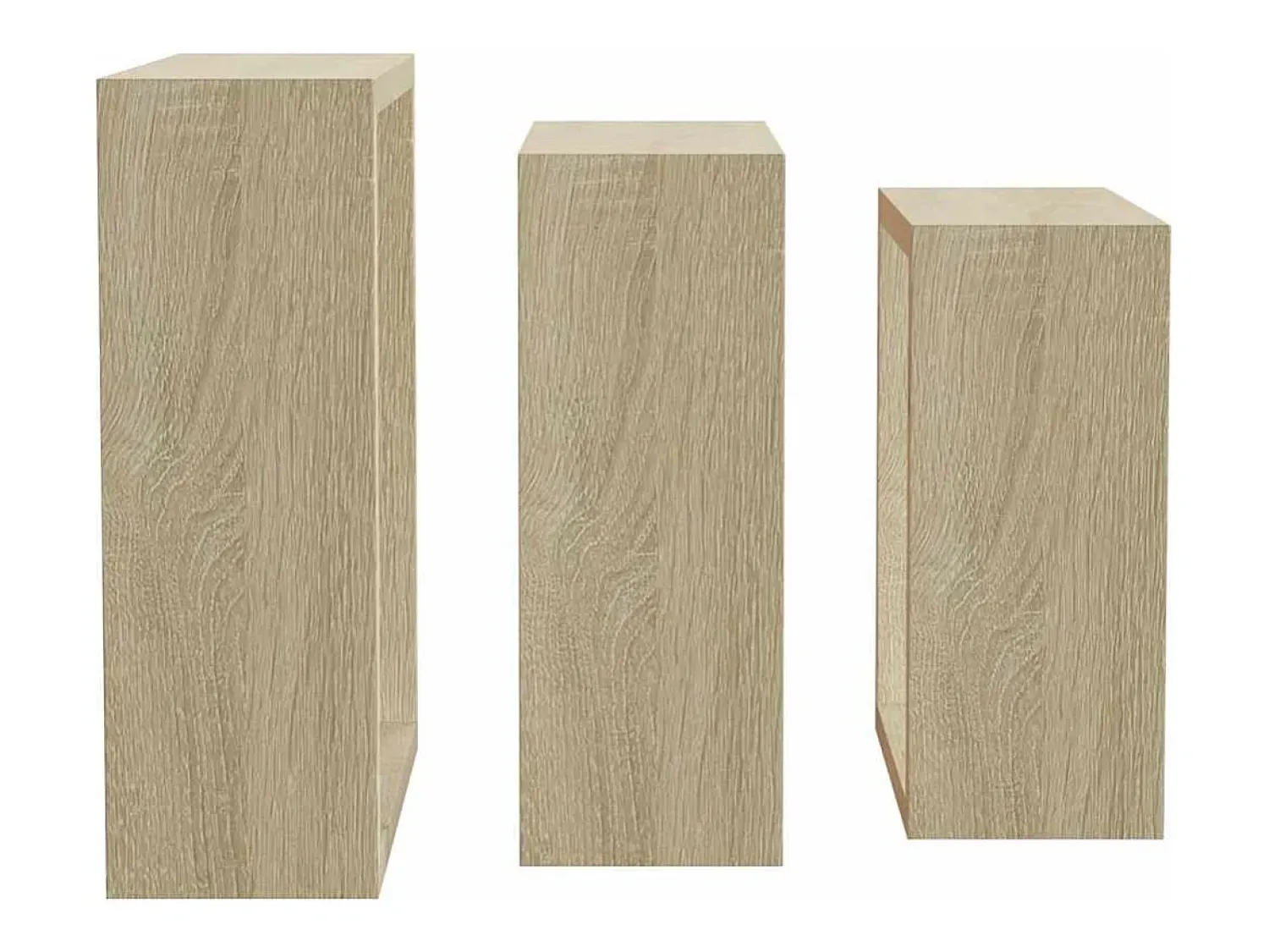 Outlet vidaxl Prateleiras de parede forma de cubo 3pcs cm cor carvalho sonoma Castanho