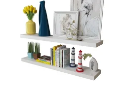 vidaxl Prateleiras de parede para livros/DVD MDF Branco