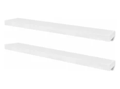 vidaxl Prateleiras de parede para livros/DVD MDF Branco