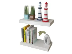 Prateleira|vidaxl Prateleiras de parede para livros/DVD MDF Branco