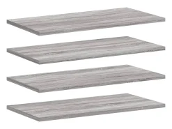 Prateleira* Prateleiras de parede 4pcs derivados de madeira sonoma PT389816 Cinzento