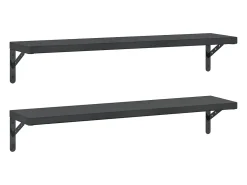 Prateleiras de parede 2pcs 100x23,5 cm aço inoxidável prateado PT430009^ Prateleira