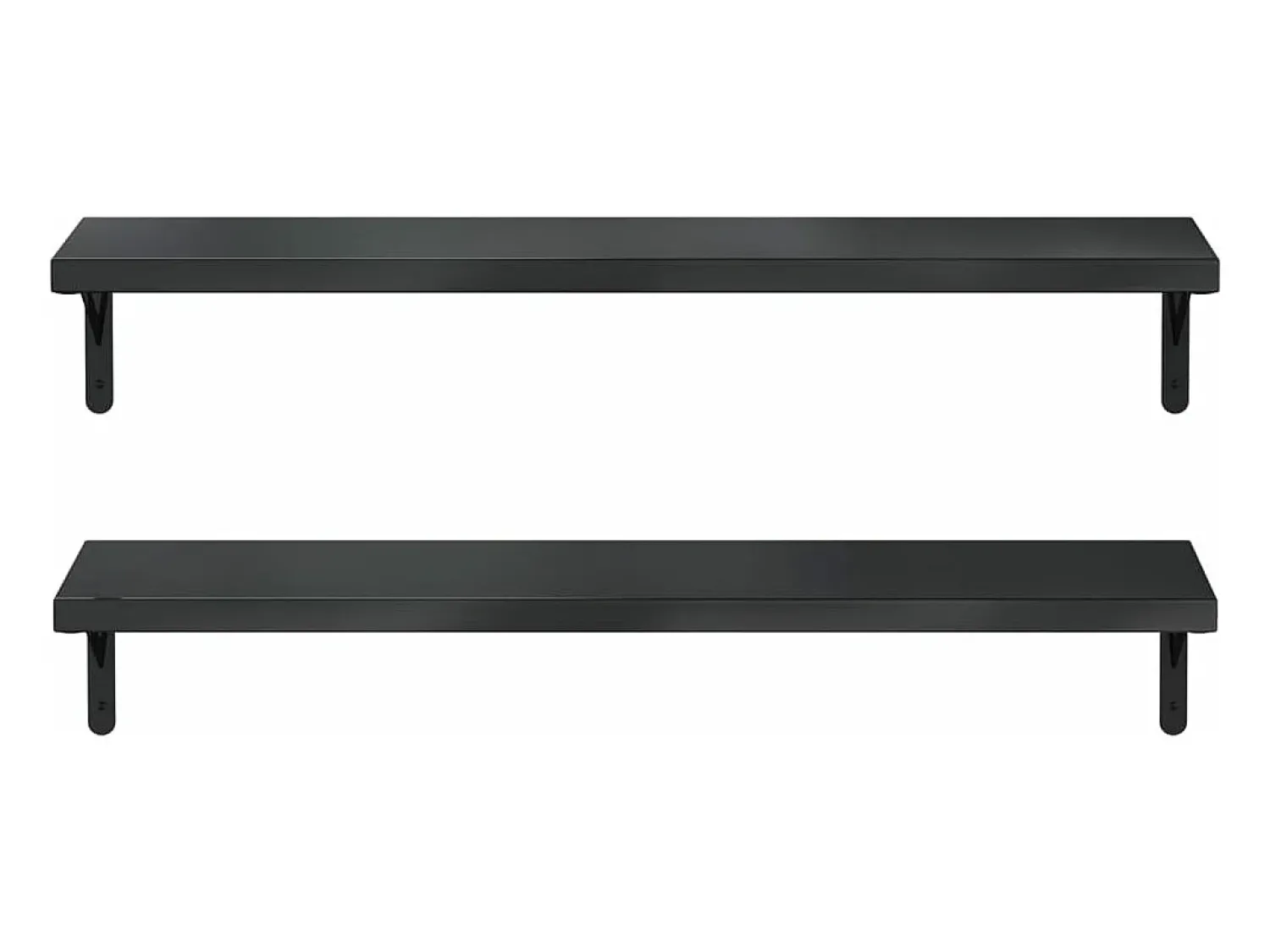 Prateleiras de parede 2pcs 100x23,5 cm aço inoxidável prateado PT430009^ Prateleira