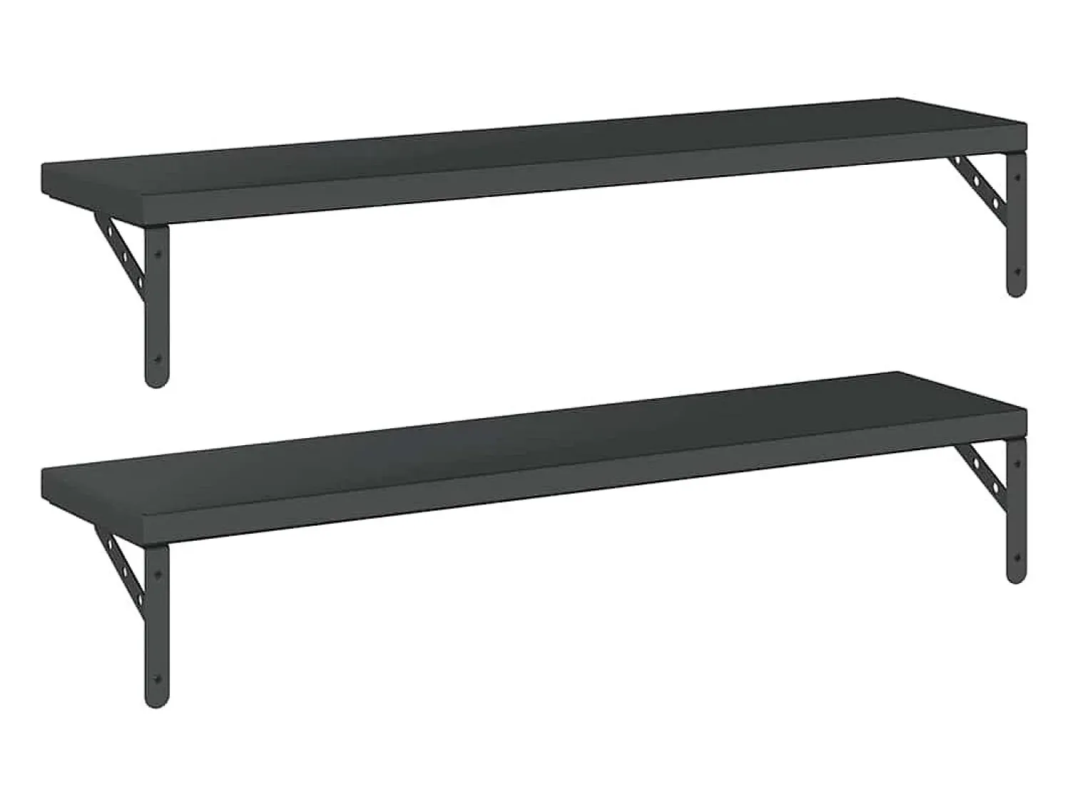 Prateleira*vidaxl Prateleiras de parede 2pcs 100x23,5 cm aço inoxidável prateado Preto