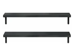Prateleira*vidaxl Prateleiras de parede 2pcs 100x23,5 cm aço inoxidável prateado Preto