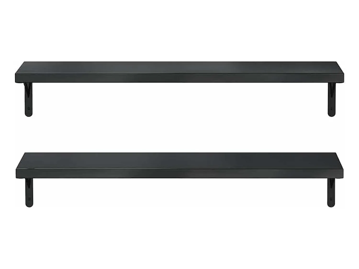 Prateleira*vidaxl Prateleiras de parede 2pcs 100x23,5 cm aço inoxidável prateado Preto