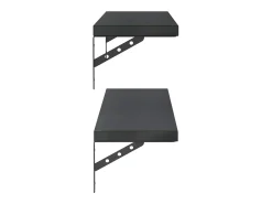 Prateleira*vidaxl Prateleiras de parede 2pcs 100x23,5 cm aço inoxidável prateado Preto