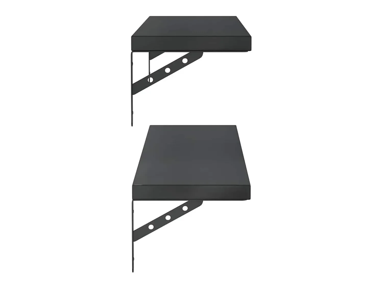 Prateleira*vidaxl Prateleiras de parede 2pcs 100x23,5 cm aço inoxidável prateado Preto