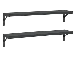Prateleira*vidaxl Prateleiras de parede 2pcs 100x23,5 cm aço inoxidável prateado Preto