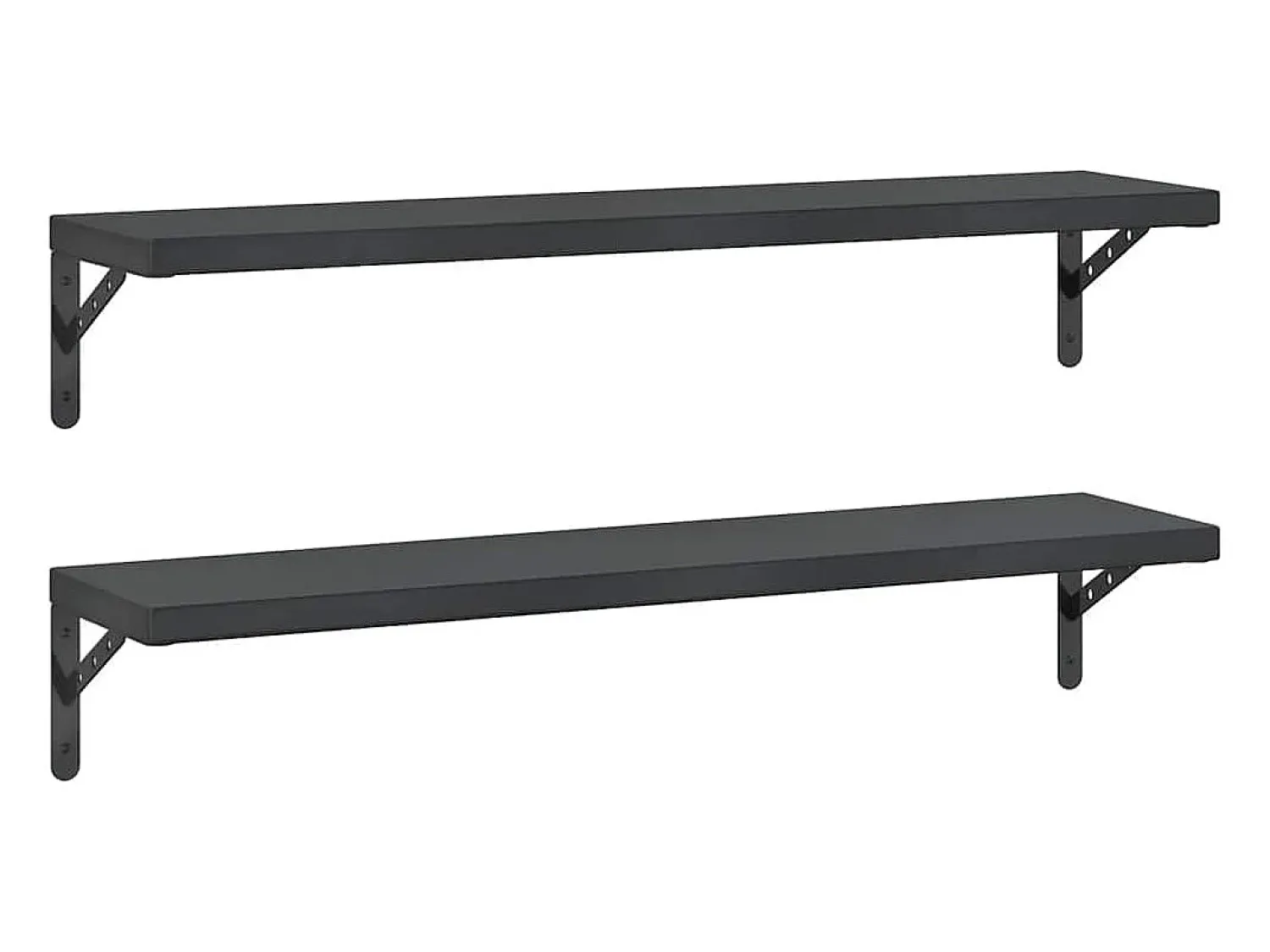 Prateleira*vidaxl Prateleiras de parede 2pcs 100x23,5 cm aço inoxidável prateado Preto