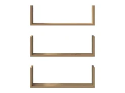 vidaxl Prateleiras de parede 3pcs derivados madeira carvalho artisiano^ Prateleira