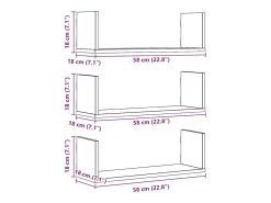 vidaxl Prateleiras de parede 3pcs derivados madeira carvalho artisiano^ Prateleira