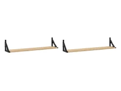 Outlet Prateleiras de parede 2pcs derivados de madeira carvalho sonoma PT418615 Castanho