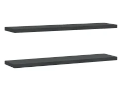 Prateleira*vidaxl Prateleiras de parede 2pcs 100x23,5x3cm aço inoxidável prateado Preto