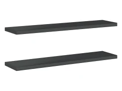 Prateleira*vidaxl Prateleiras de parede 2pcs 100x23,5x3cm aço inoxidável prateado Preto